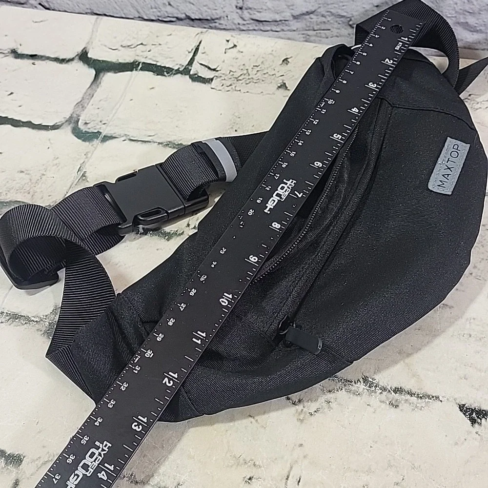 MAXTOP Adjustable Crossbody‎ Fanny Pack Waist Hip Hiking Bum Bag Black
